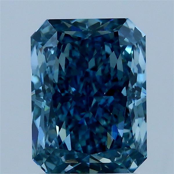 2.15 Carat Radiant Shaped, Excellent Cut, FANCY VIVID BLUE Color, VS1 Clarity, IGI Certified Lab Grown Diamond
