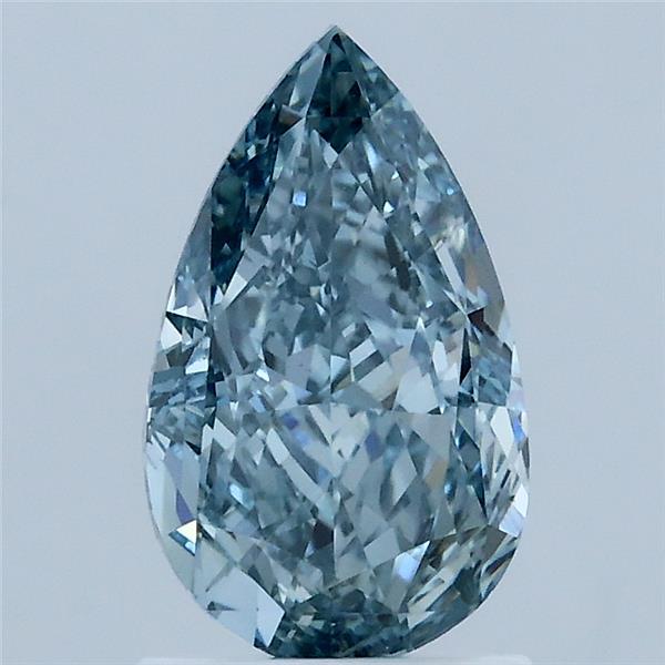 1.55 Carat Pear Shaped, Excellent Cut, FANCY INTENSE BLUE Color, VS1 Clarity, IGI Certified Lab Grown Diamond