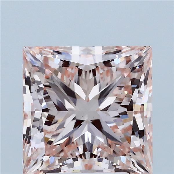 3.53 Carat Princess Shaped, Ideal Cut, FANCY INTENSE PINK Color, VS2 Clarity, IGI Certified Lab Grown Diamond