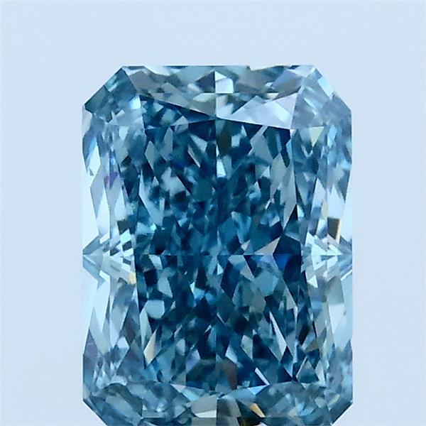 1.55 Carat Radiant Shaped, Excellent Cut, FANCY VIVID BLUE Color, VS2 Clarity, IGI Certified Lab Grown Diamond