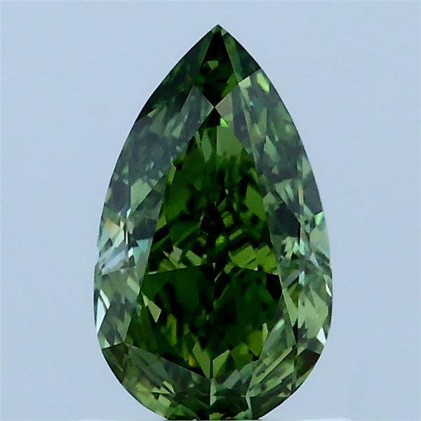 1.06 Carat Pear Shaped, Excellent Cut, FANCY VIVID GREEN Color, VS1 Clarity, IGI Certified Lab Grown Diamond