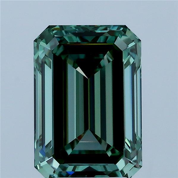 4.01 Carat Emerald Shaped, Ideal Cut, FANCY VIVID GREEN Color, VS1 Clarity, IGI Certified Lab Grown Diamond