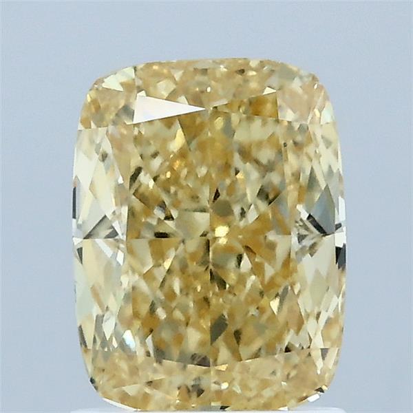 1.54 Carat Cushion Shaped, Ideal Cut, FANCY INTENSE YELLOW Color, VS1 Clarity, IGI Certified Lab Grown Diamond