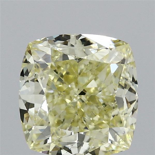 2.52 Carat Cushion Shaped, Ideal Cut, FANCY YELLOW Color, VS1 Clarity, IGI Certified Lab Grown Diamond