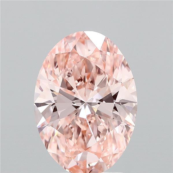 3.00 Carat Oval Shaped, Ideal Cut, FANCY VIVID PINK Color, VVS2 Clarity, IGI Certified Lab Grown Diamond