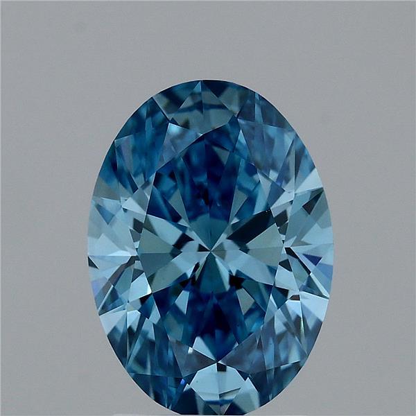 2.21 Carat Oval Shaped, Ideal Cut, FANCY VIVID BLUE Color, VVS2 Clarity, IGI Certified Lab Grown Diamond