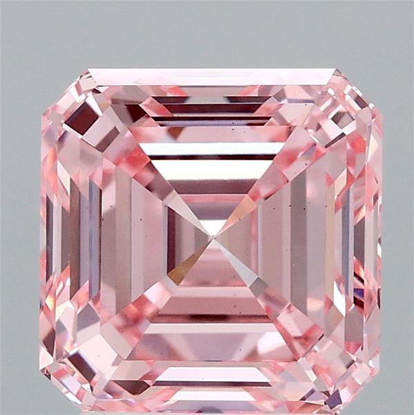 3.16 Carat Asscher Shaped, Ideal Cut, FANCY VIVID PINK Color, VS1 Clarity, IGI Certified Lab Grown Diamond