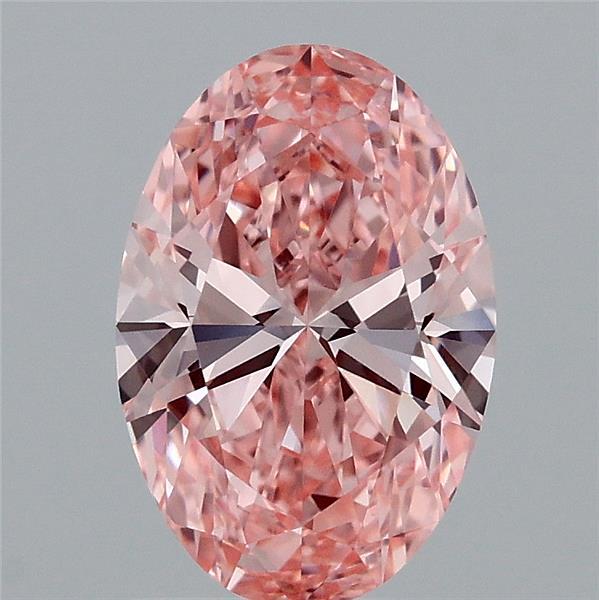 1.53 Carat Oval Shaped, Ideal Cut, FANCY VIVID PINK Color, VVS2 Clarity, IGI Certified Lab Grown Diamond