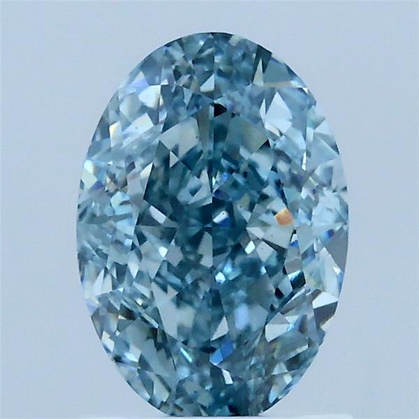 1.55 Carat Oval Shaped, Very Good Cut, FANCY VIVID BLUE Color, VS2 Clarity, IGI Certified Lab Grown Diamond