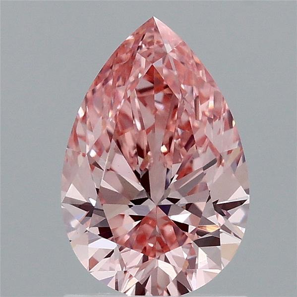 1.24 Carat Pear Shaped, Ideal Cut, FANCY VIVID PINK Color, VVS2 Clarity, IGI Certified Lab Grown Diamond