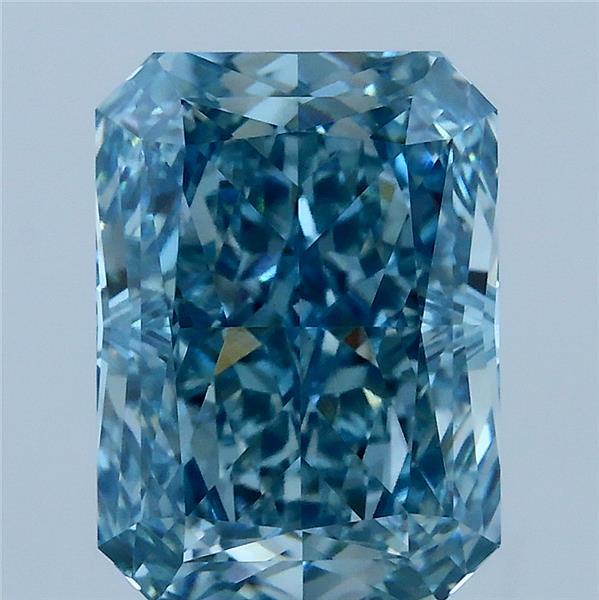 4.15 Carat Radiant Shaped, Excellent Cut, FANCY VIVID BLUE Color, VVS2 Clarity, IGI Certified Lab Grown Diamond