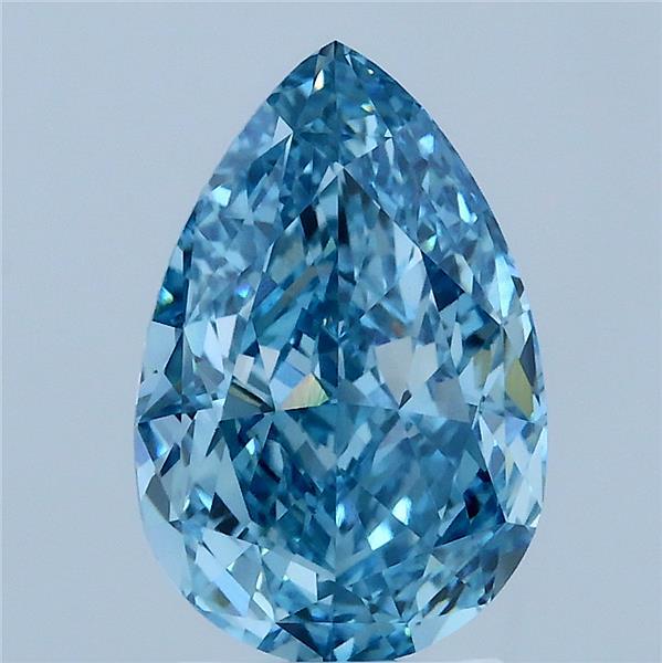 3.06 Carat Pear Shaped, Excellent Cut, FANCY VIVID BLUE Color, VS1 Clarity, IGI Certified Lab Grown Diamond
