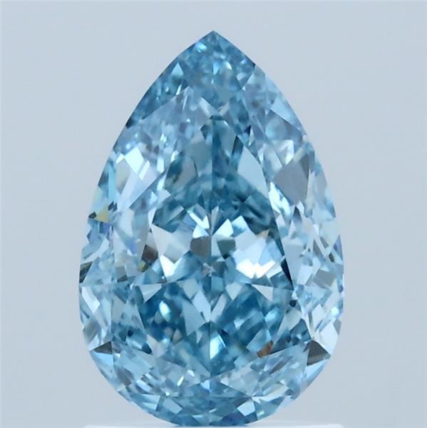 1.53 Carat Pear Shaped, Ideal Cut, FANCY VIVID BLUE Color, VVS2 Clarity, IGI Certified Lab Grown Diamond