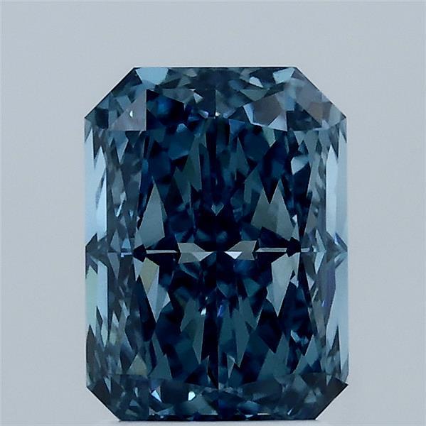 1.87 Carat Radiant Shaped, Ideal Cut, FANCY VIVID BLUE Color, VVS2 Clarity, IGI Certified Lab Grown Diamond