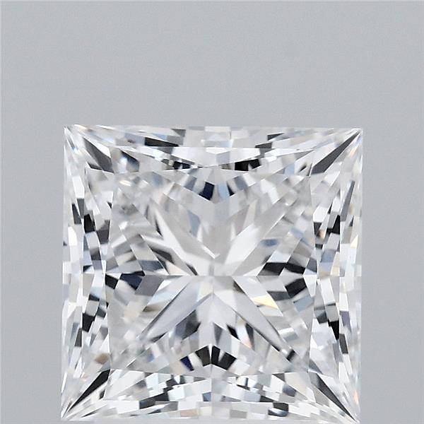 3.06 Carat Princess Shaped, Ideal Cut, D Color, VVS2 Clarity, IGI Certified Lab Grown Diamond
