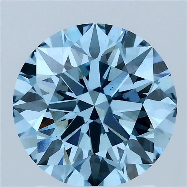 2.02 Carat Round Shaped, Ideal Cut, FANCY VIVID BLUE Color, VS2 Clarity, IGI Certified Lab Grown Diamond