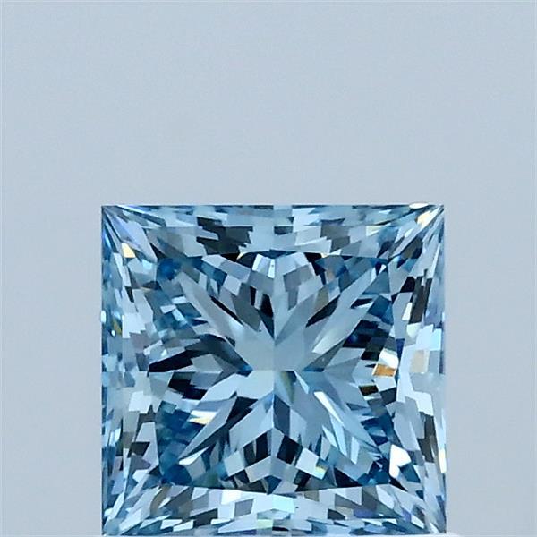 1.00 Carat Princess Shaped, Ideal Cut, FANCY VIVID BLUE Color, VS1 Clarity, IGI Certified Lab Grown Diamond