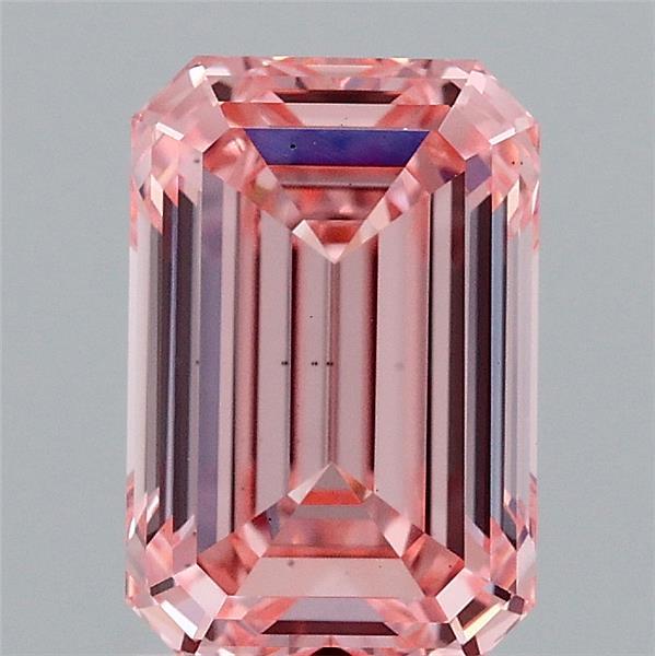 2.05 Carat Emerald Shaped, Ideal Cut, FANCY VIVID PINK Color, VS1 Clarity, IGI Certified Lab Grown Diamond