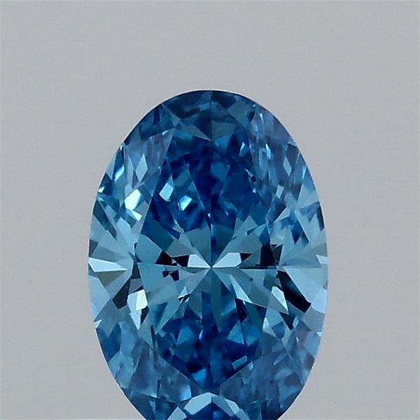 0.34 Carat Oval Shaped, Ideal Cut, FANCY VIVID BLUE Color, VVS2 Clarity, IGI Certified Lab Grown Diamond