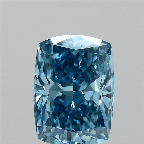1.50 Carat Cushion Shaped, Ideal Cut, FANCY VIVID BLUE Color, VS1 Clarity, IGI Certified Lab Grown Diamond