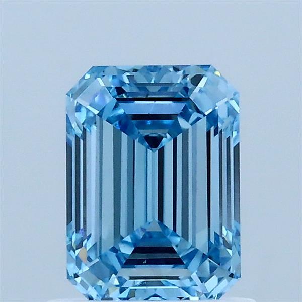 1.01 Carat Emerald Shaped, Ideal Cut, FANCY VIVID BLUE Color, VS2 Clarity, IGI Certified Lab Grown Diamond