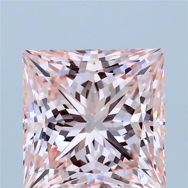 2.88 Carat Princess Shaped, Ideal Cut, FANCY INTENSE PINK Color, VVS2 Clarity, IGI Certified Lab Grown Diamond