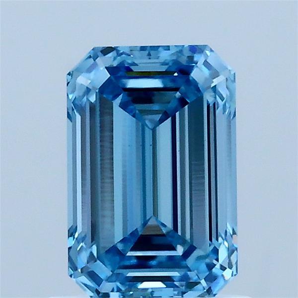 1.11 Carat Emerald Shaped, Ideal Cut, FANCY VIVID BLUE Color, VS1 Clarity, IGI Certified Lab Grown Diamond