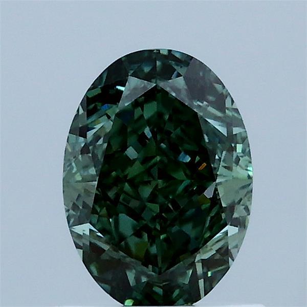 1.07 Carat Oval Shaped, Excellent Cut, FANCY VIVID GREEN Color, VVS2 Clarity, IGI Certified Lab Grown Diamond