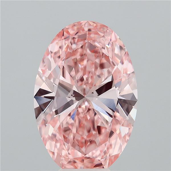 8.00 Carat Oval Shaped, Ideal Cut, FANCY VIVID PINK Color, VVS2 Clarity, IGI Certified Lab Grown Diamond