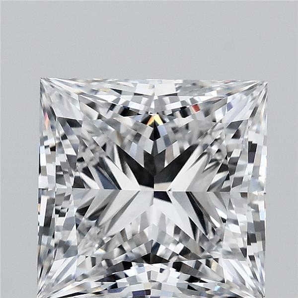 3.66 Carat Princess Shaped, Ideal Cut, E Color, VVS2 Clarity, IGI Certified Lab Grown Diamond
