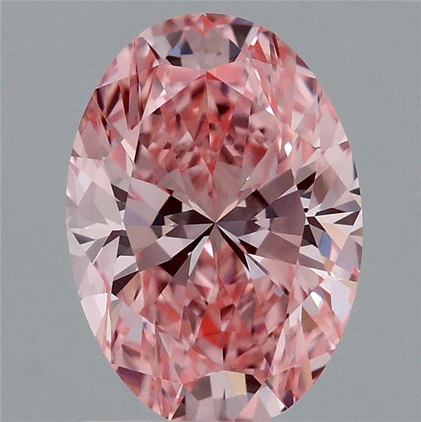 1.39 Carat Oval Shaped, Excellent Cut, FANCY VIVID PINK Color, VVS2 Clarity, IGI Certified Lab Grown Diamond