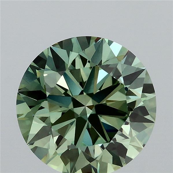 3.22 Carat Round Shaped, Ideal Cut, FANCY VIVID GREEN Color, VVS2 Clarity, IGI Certified Lab Grown Diamond