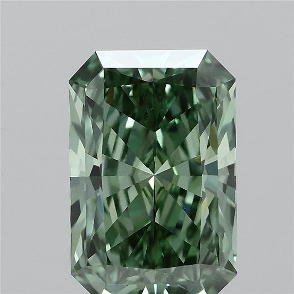 1.13 Carat Radiant Shaped, Ideal Cut, FANCY VIVID GREEN Color, VVS1 Clarity, IGI Certified Lab Grown Diamond