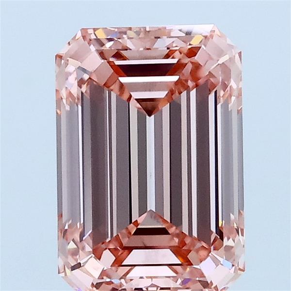 1.61 Carat Emerald Shaped, Ideal Cut, FANCY INTENSE PINK Color, VVS2 Clarity, IGI Certified Lab Grown Diamond