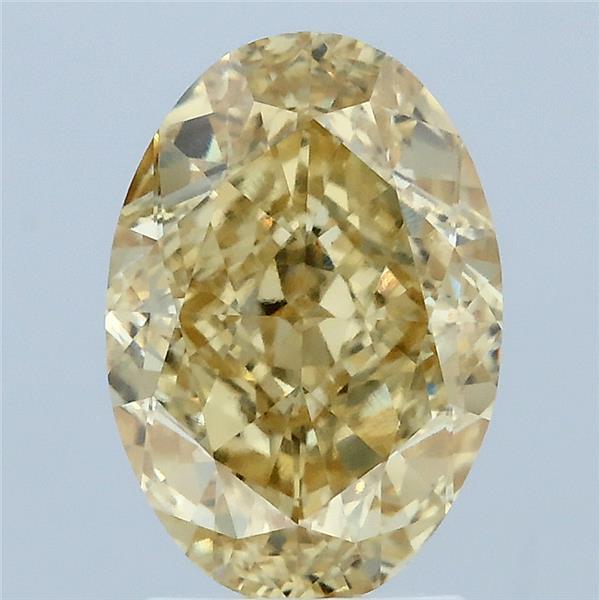 3.05 Carat Oval Shaped, Very Good Cut, FANCY INTENSE YELLOW Color, VVS2 Clarity, IGI Certified Lab Grown Diamond