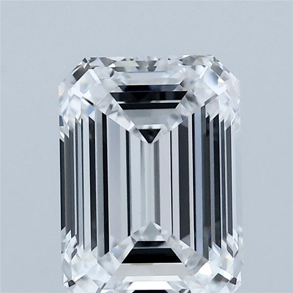 1.58 Carat Emerald Shaped, Ideal Cut, D Color, VVS2 Clarity, IGI Certified Lab Grown Diamond