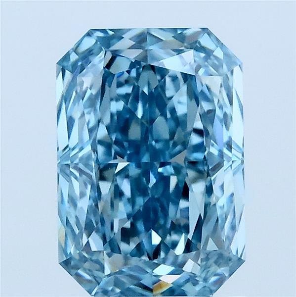 2.12 Carat Radiant Shaped, Ideal Cut, FANCY VIVID BLUE Color, VVS2 Clarity, IGI Certified Lab Grown Diamond