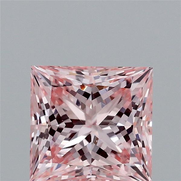 1.53 Carat Princess Shaped, Ideal Cut, FANCY INTENSE PINK Color, VVS2 Clarity, IGI Certified Lab Grown Diamond