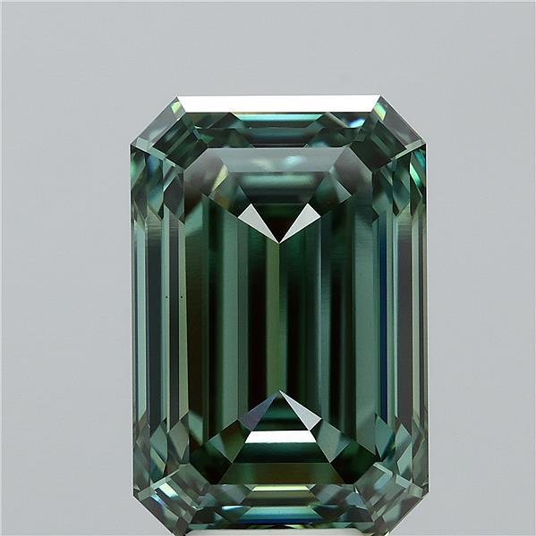 8.08 Carat Emerald Shaped, Ideal Cut, FANCY VIVID GREEN Color, VS1 Clarity, IGI Certified Lab Grown Diamond