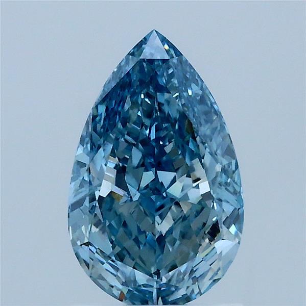 1.52 Carat Pear Shaped, Very Good Cut, FANCY VIVID BLUE Color, VVS2 Clarity, IGI Certified Lab Grown Diamond