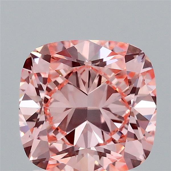2.07 Carat Cushion Shaped, Ideal Cut, FANCY INTENSE PINK Color, VVS2 Clarity, IGI Certified Lab Grown Diamond