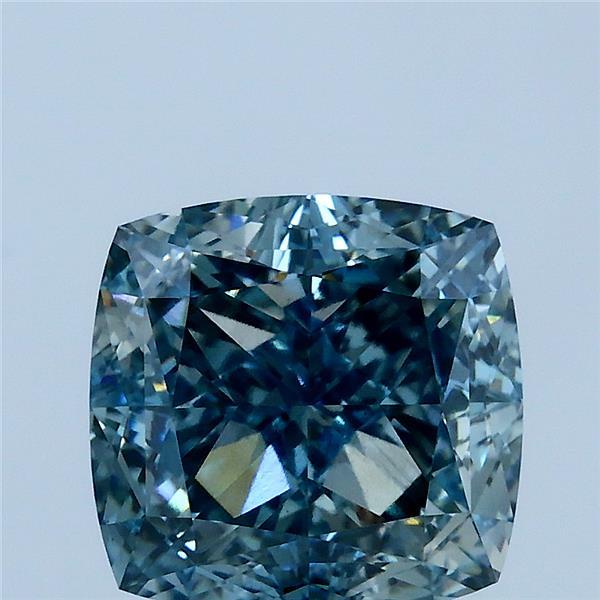 3.70 Carat Cushion Shaped, Ideal Cut, FANCY VIVID BLUE Color, VS1 Clarity, IGI Certified Lab Grown Diamond