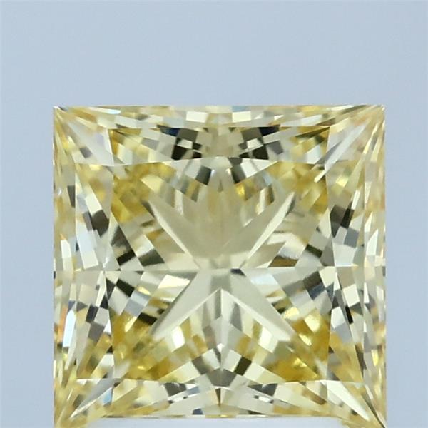 2.02 Carat Princess Shaped, Ideal Cut, FANCY INTENSE YELLOW Color, VVS2 Clarity, IGI Certified Lab Grown Diamond