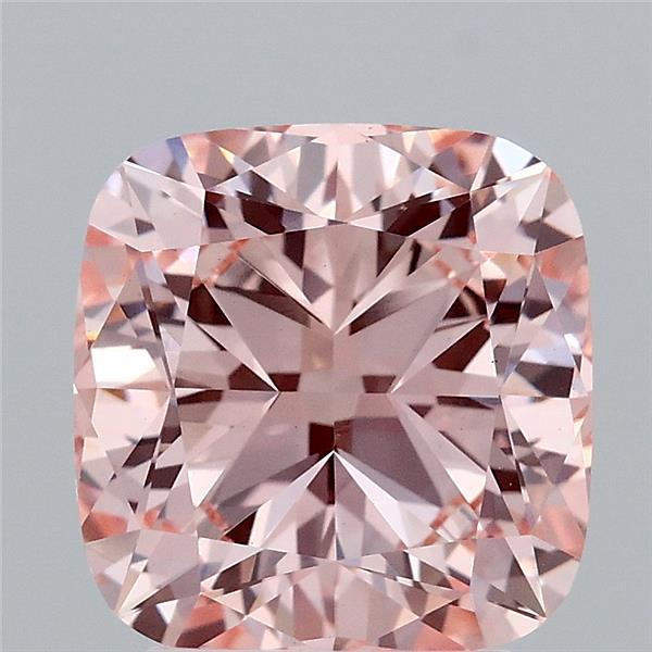 3.04 Carat Cushion Shaped, Ideal Cut, FANCY INTENSE PINK Color, VS1 Clarity, IGI Certified Lab Grown Diamond