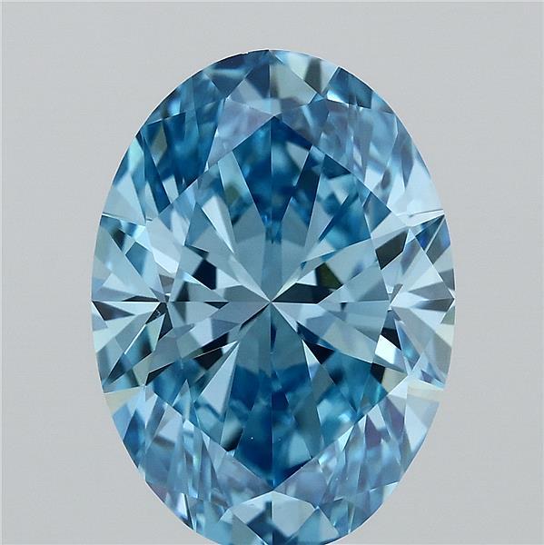 3.00 Carat Oval Shaped, Ideal Cut, FANCY VIVID BLUE Color, VS1 Clarity, IGI Certified Lab Grown Diamond