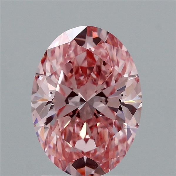 2.02 Carat Oval Shaped, Ideal Cut, FANCY VIVID PINK Color, VS1 Clarity, IGI Certified Lab Grown Diamond