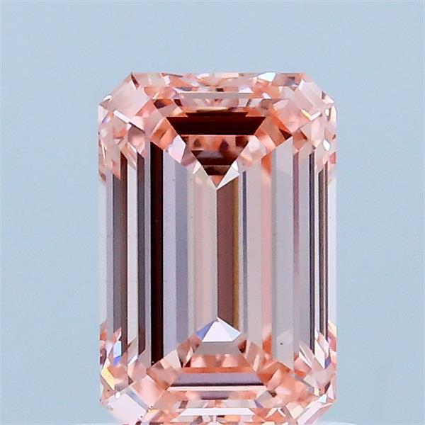 1.07 Carat Emerald Shaped, Ideal Cut, FANCY INTENSE PINK Color, VS1 Clarity, IGI Certified Lab Grown Diamond