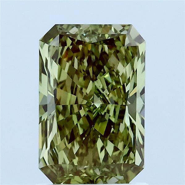 1.50 Carat Radiant Shaped, Ideal Cut, FANCY VIVID GREEN Color, VS2 Clarity, IGI Certified Lab Grown Diamond