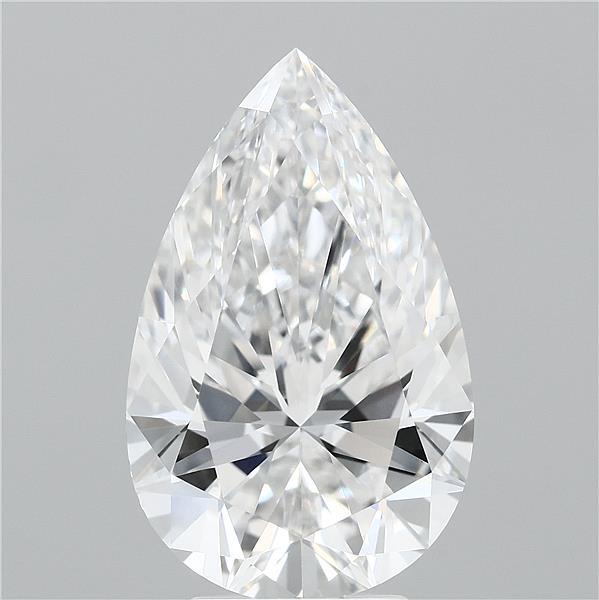 5.02 Carat Pear Shaped, Ideal Cut, E Color, VVS1 Clarity, IGI Certified Lab Grown Diamond