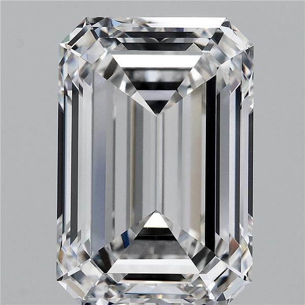 8.58 Carat Emerald Shaped, Ideal Cut, F Color, VVS2 Clarity, IGI Certified Lab Grown Diamond